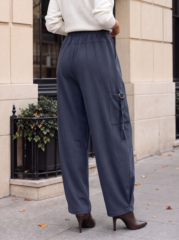 “KENZIE Collection” Relaxed Utility Barrell Trousers navy
