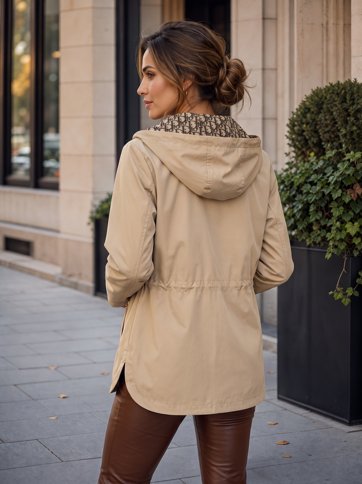 “MACY” Reversible Hooded Jacket cream