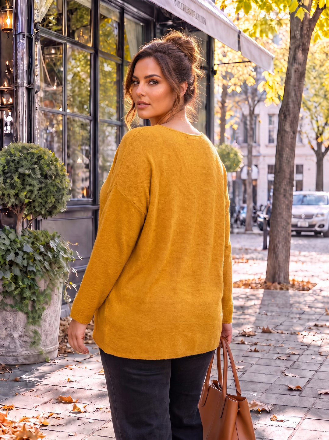 “MAGNOLIA” Curve Soft Knit Jumper mustard