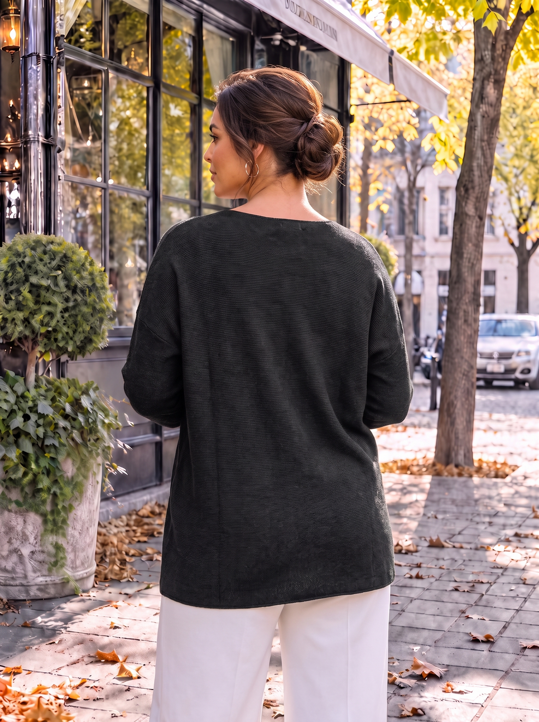 “MAGNOLIA” Curve Soft Knit Jumper black