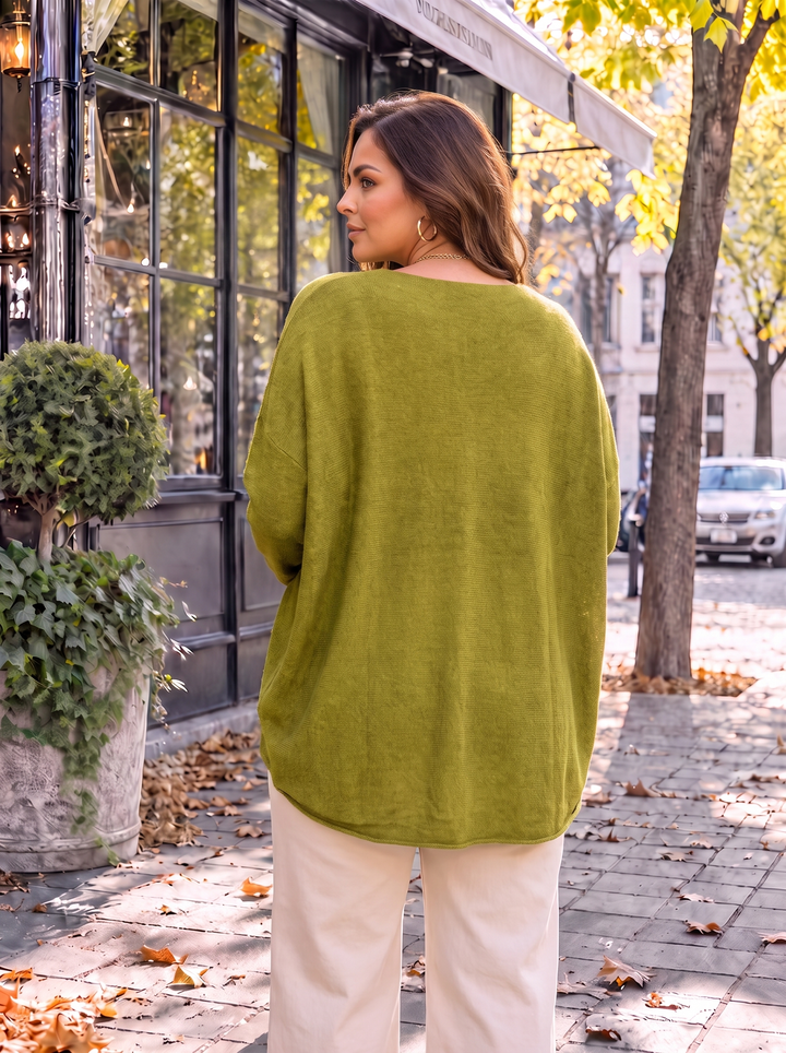“MAGNOLIA” Curve Soft Knit Jumper lime green