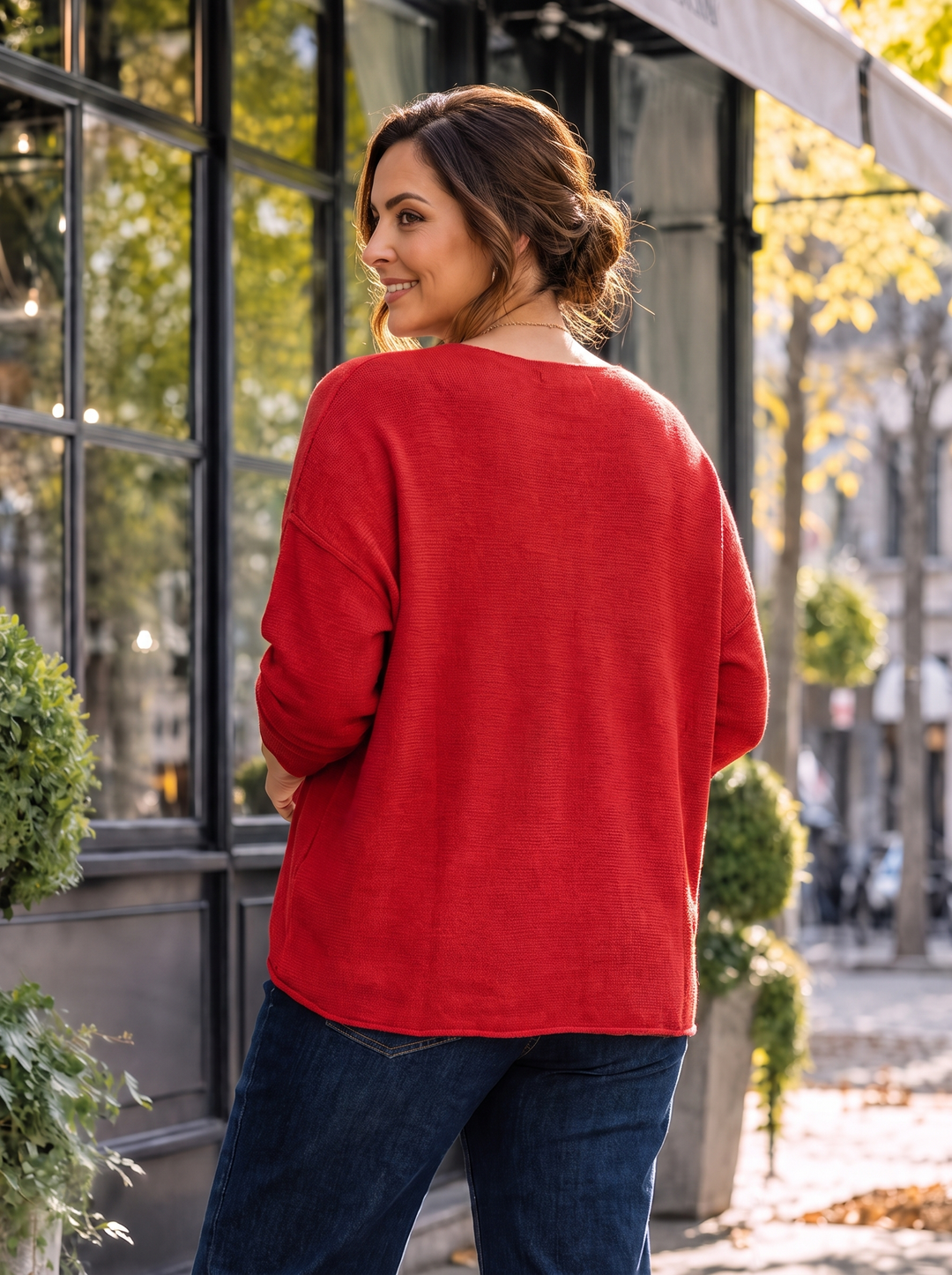 “MAGNOLIA” Curve Soft Knit Jumper red