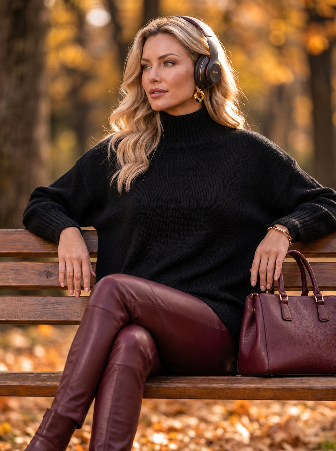 “AMANDA” Turtle Neck Soft Knit Jumper brown black