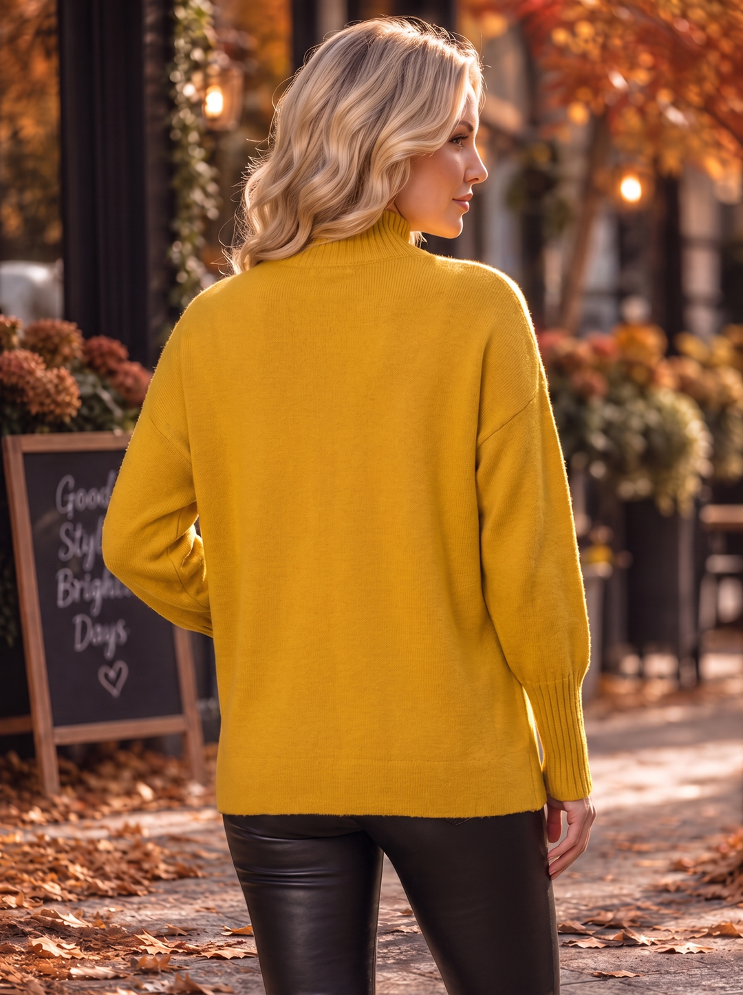 “AMANDA” Turtle Neck Soft Knit Jumper mustard