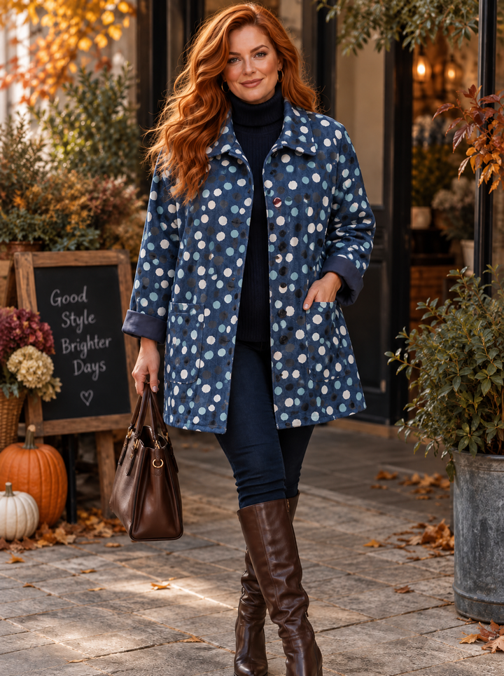 “SONIA” Premium Polka Dot  Denim Jacket