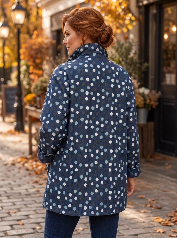 “SONIA” Premium Polka Dot  Denim Jacket