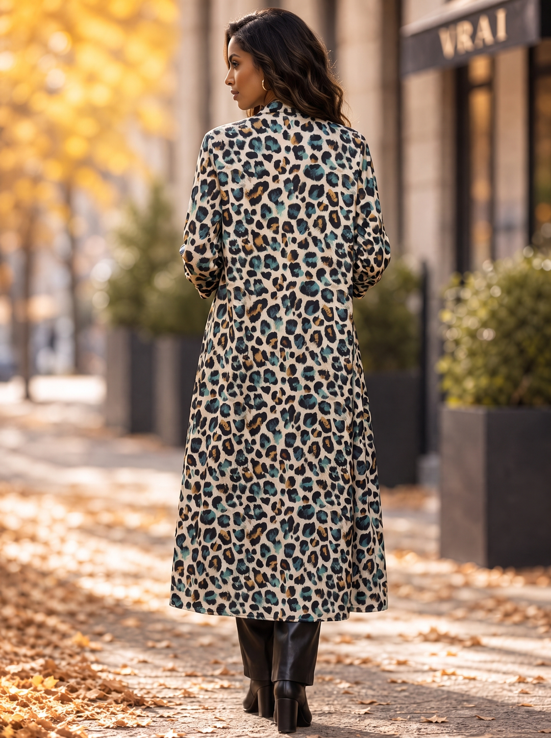 “KITTY” Leopard Print Longline Jacket