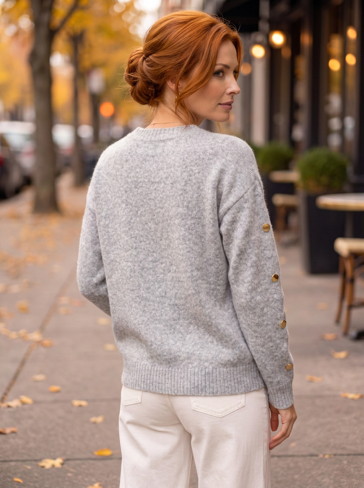 “CELIA” Premium Gold Button Detail Soft Jumper