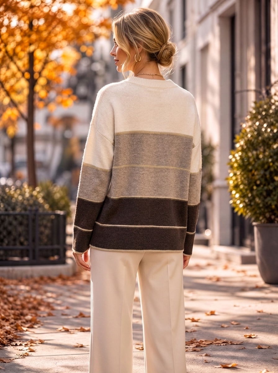 “DEBBIE” Colour Block Crew Neck Jumper