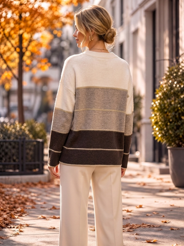 “DEBBIE” Colour Block Crew Neck Jumper