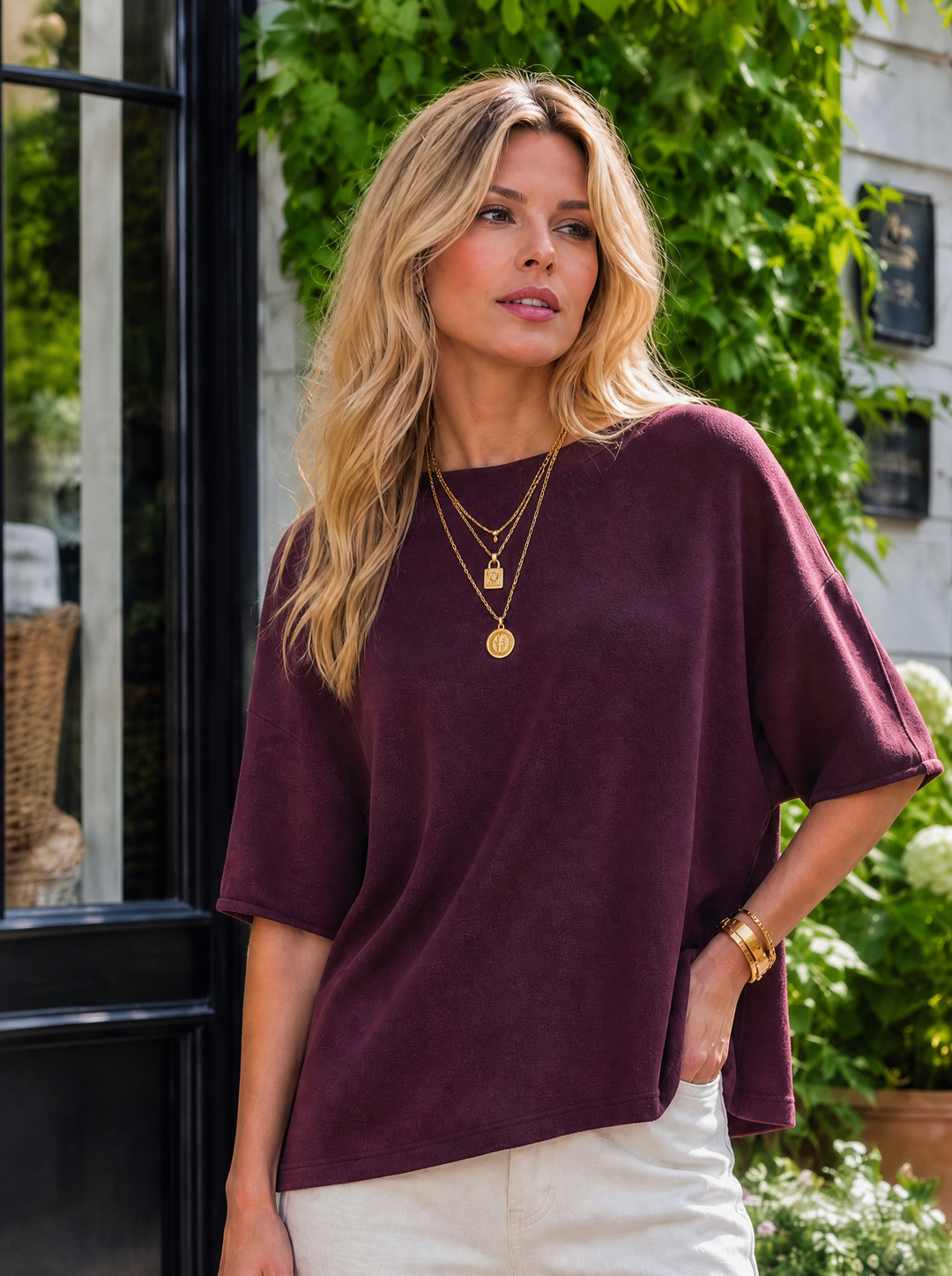 “RAYA” Soft Knit Jumper plum