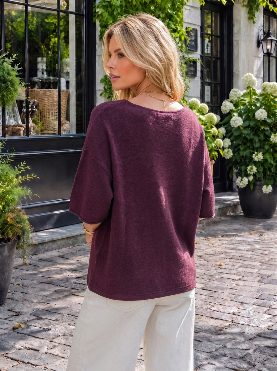 “RAYA” Soft Knit Jumper plum