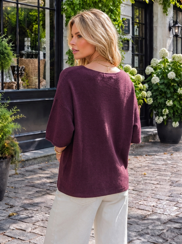 “RAYA” Soft Knit Jumper plum