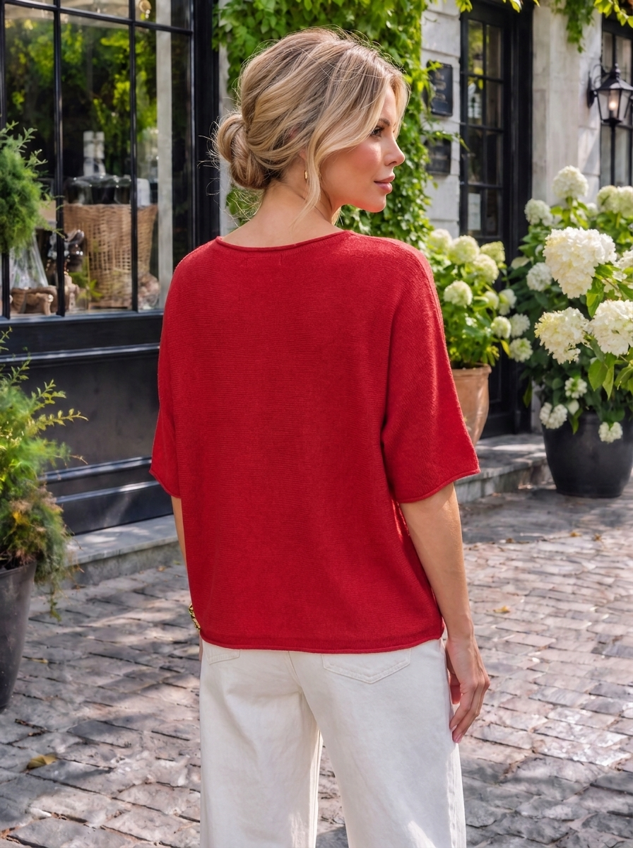 “RAYA” Soft Knit Jumper red