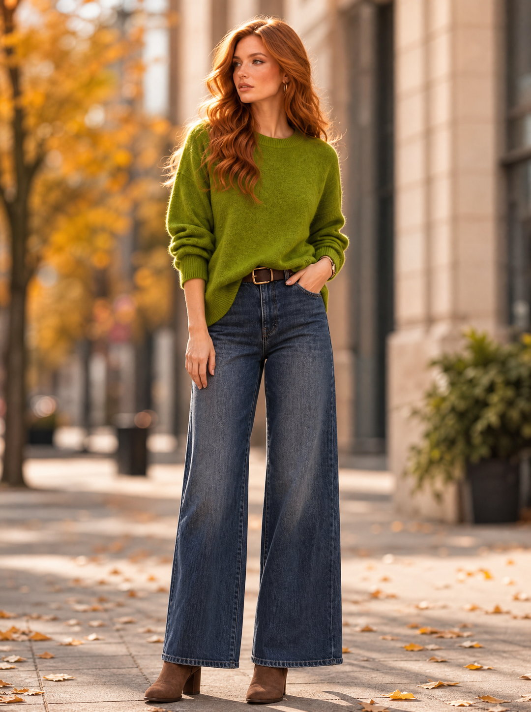 “FRANCES” Soft Crew Neck Jumper green