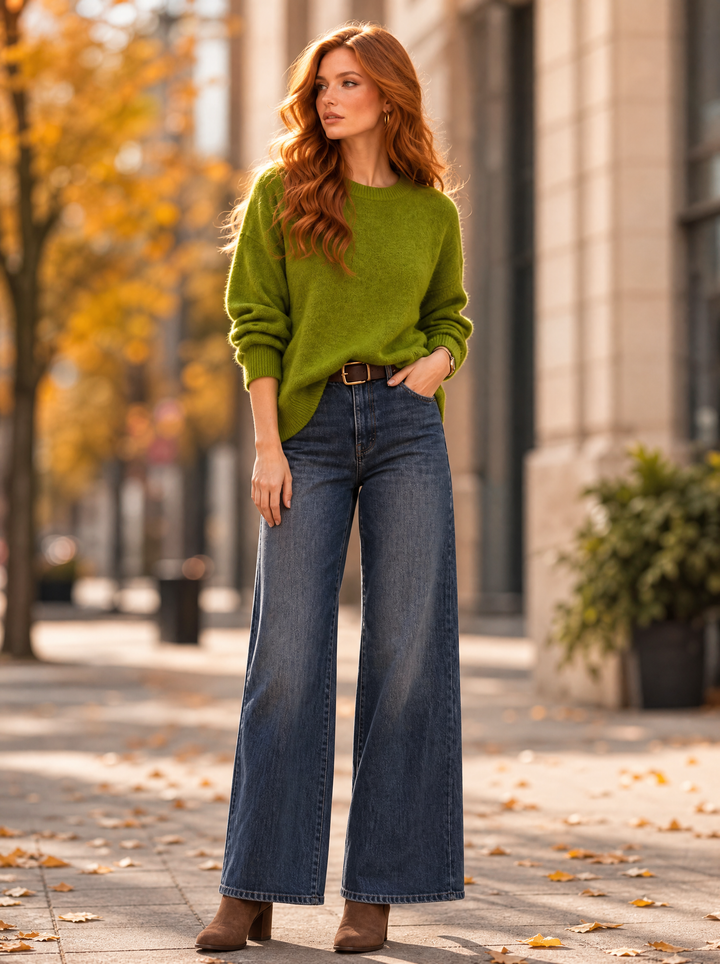 “FRANCES” Soft Crew Neck Jumper green