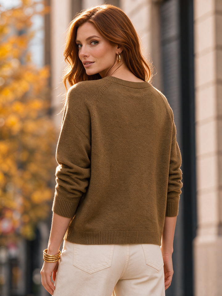 “FRANCES” Soft Crew Neck Jumper camel