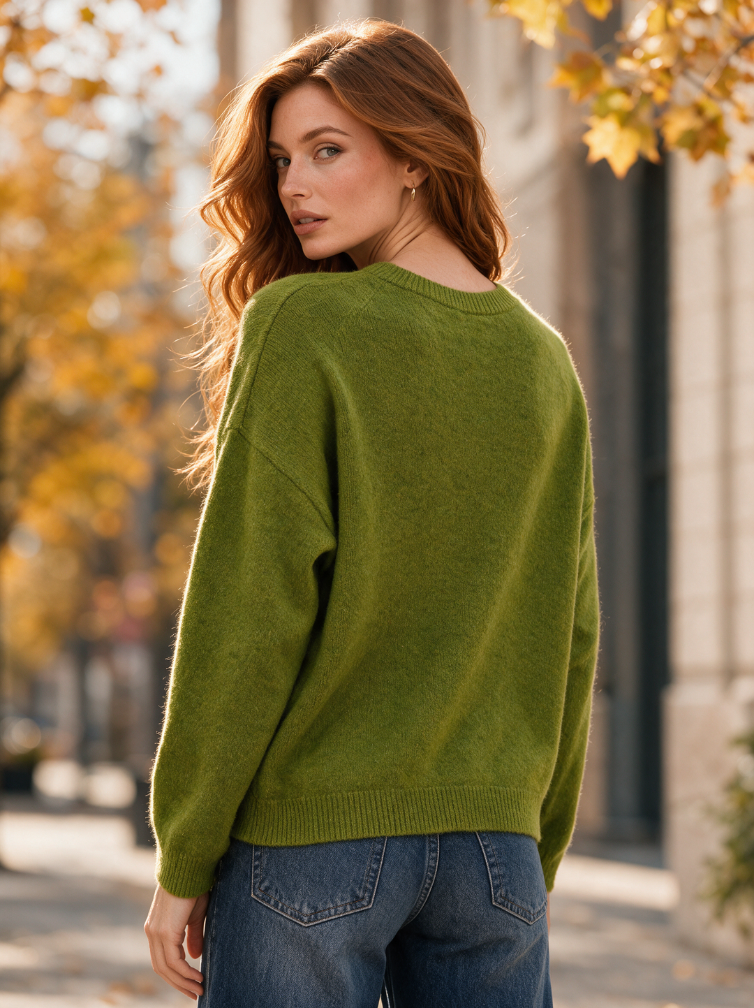 “FRANCES” Soft Crew Neck Jumper green