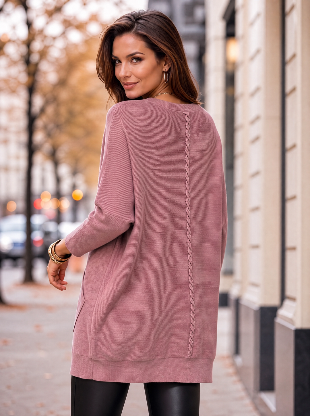 “MOLLY” Soft Relaxed Fit Pocket Jumper With Braid Back