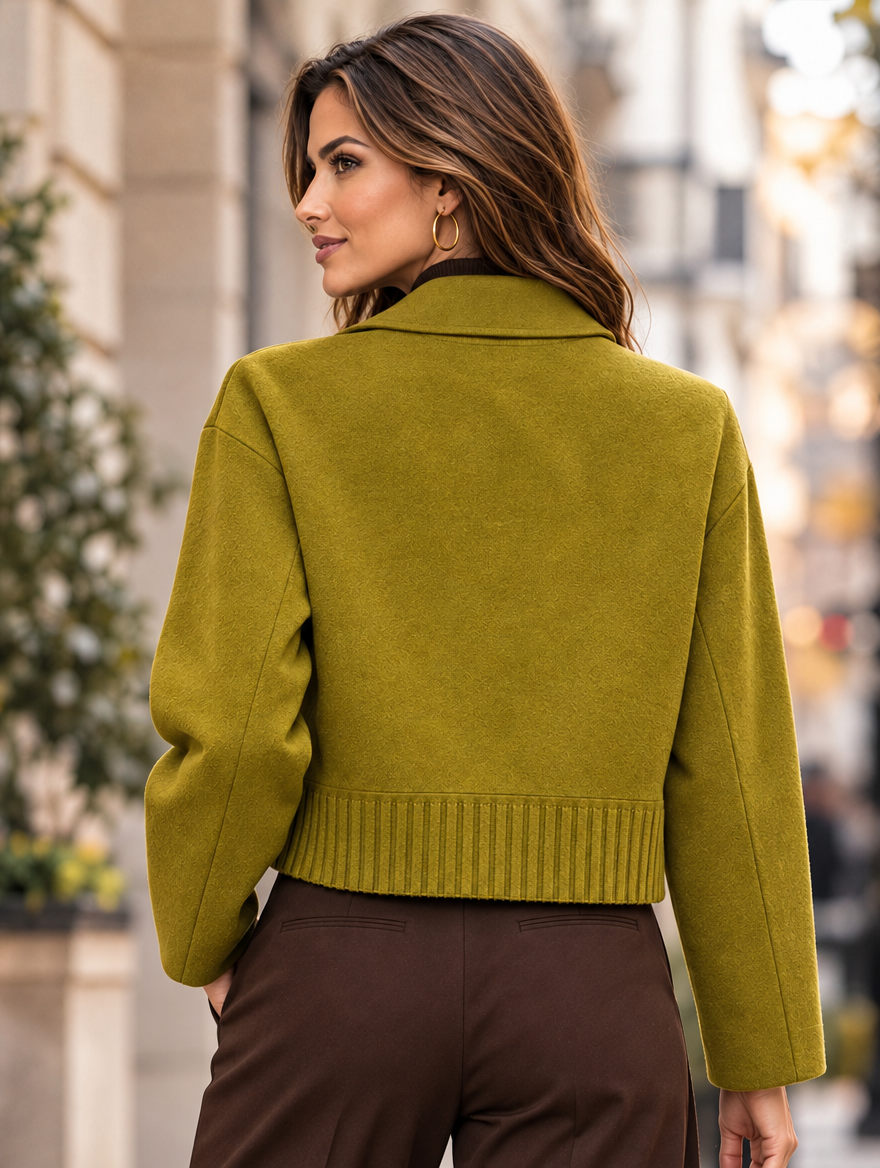 “DEMI” Premium Double Breasted Cardigan/Jacket LIME