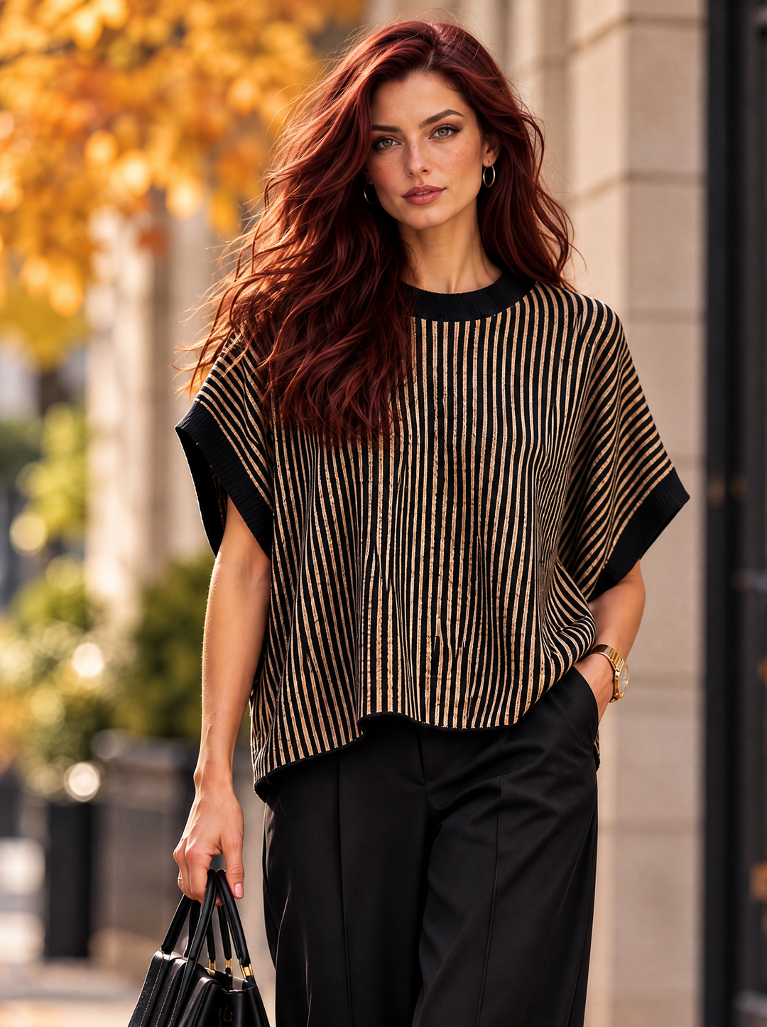 “FELIX” Contrast Stripe Sleeveless Jumper black