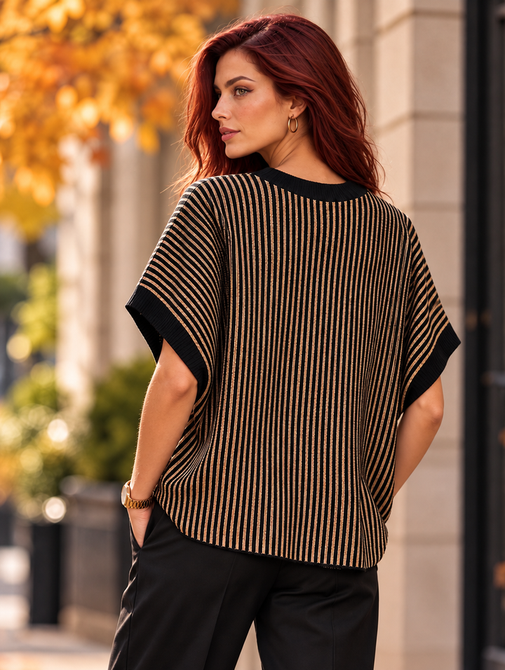 “FELIX” Contrast Stripe Sleeveless Jumper black