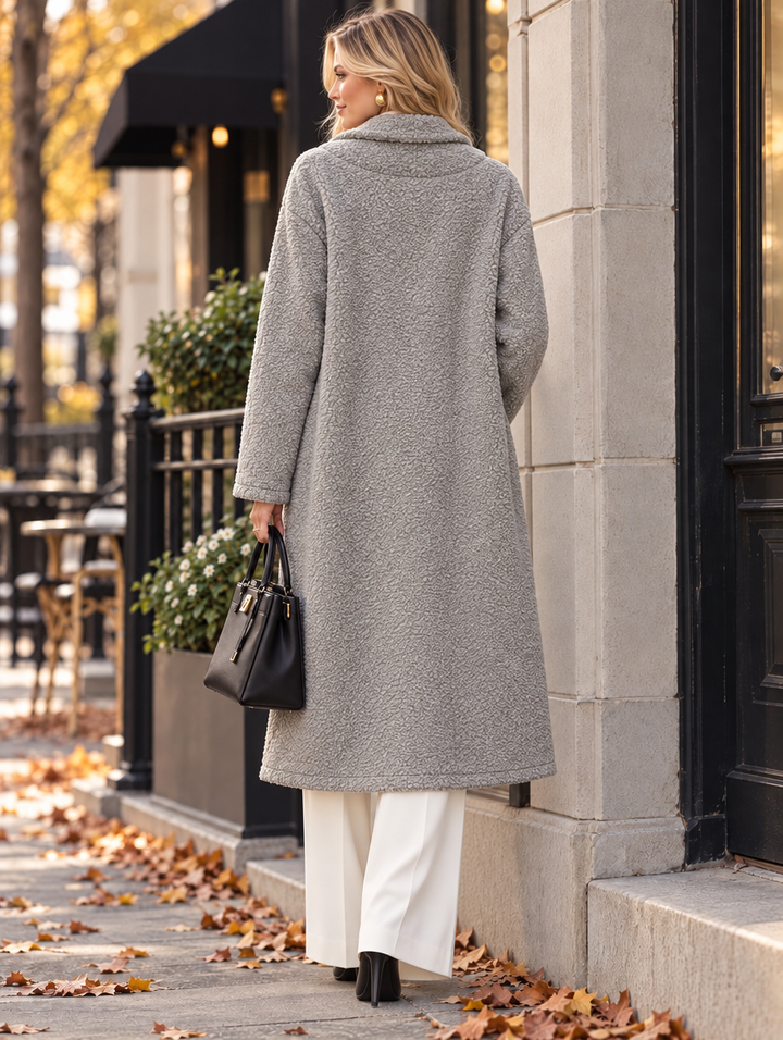 “NADIA” Textured Teddy Coat