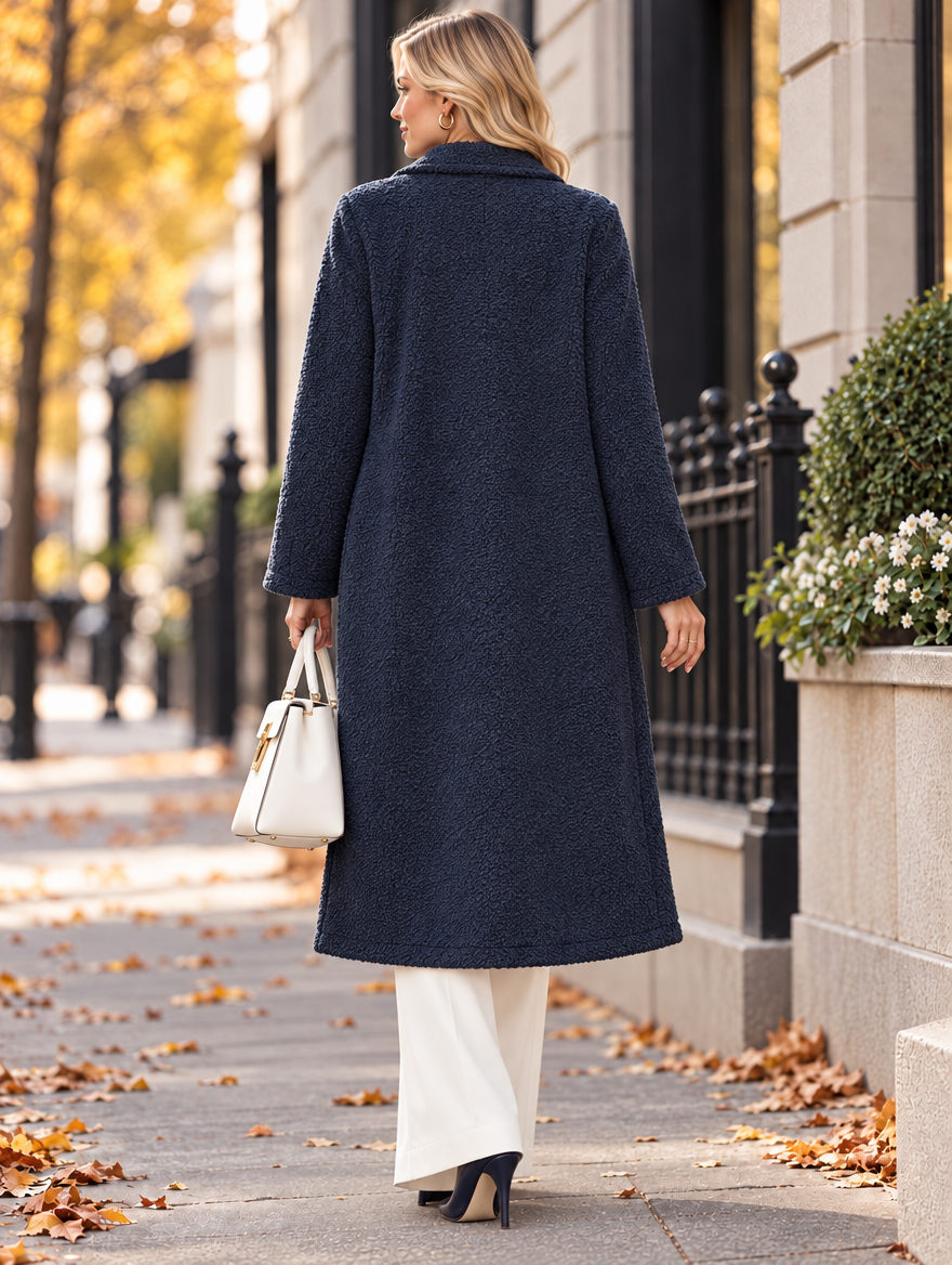 “NADIA” Textured Teddy Coat