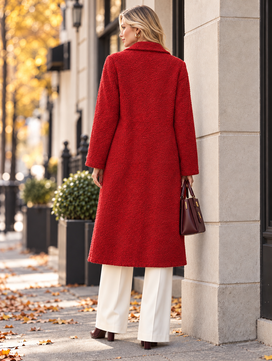 “NADIA” Textured Teddy Coat