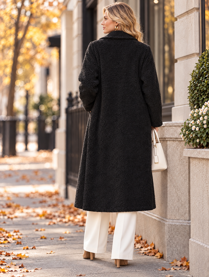 “NADIA” Textured Teddy Coat