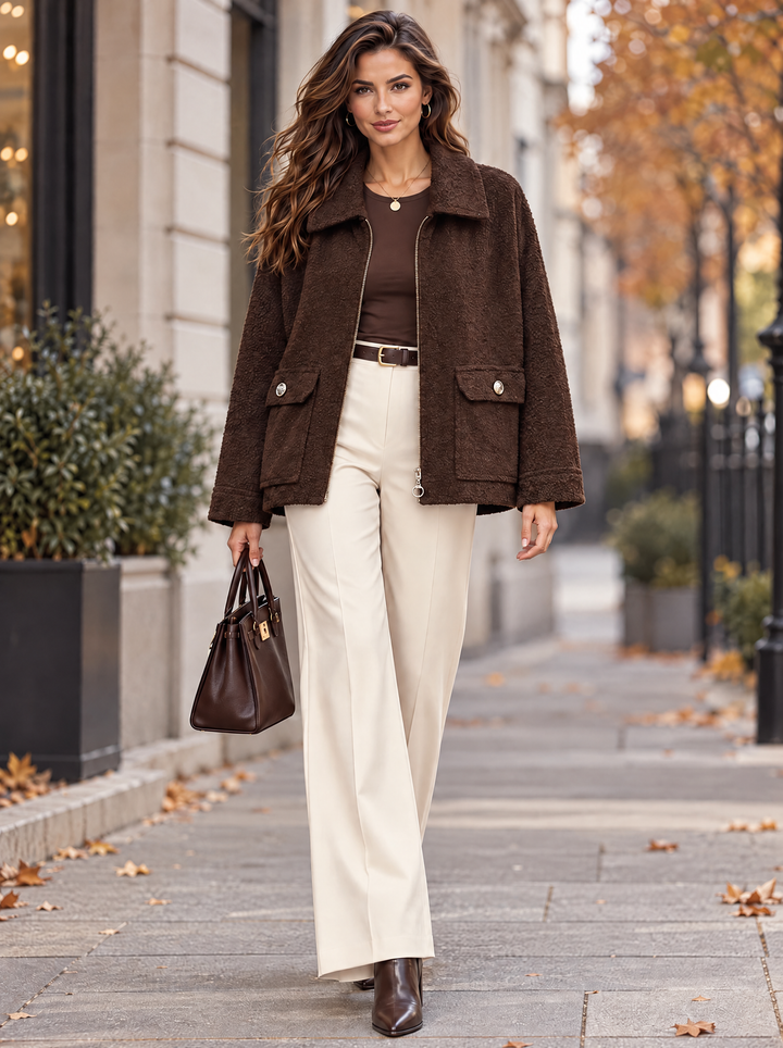 “HOPE”Premium Textured Jacket chocolate