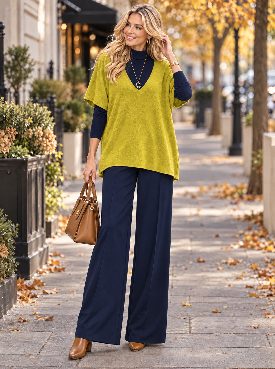 “KRISTEN” V-Neck Soft Knit Layering Jumper yellow