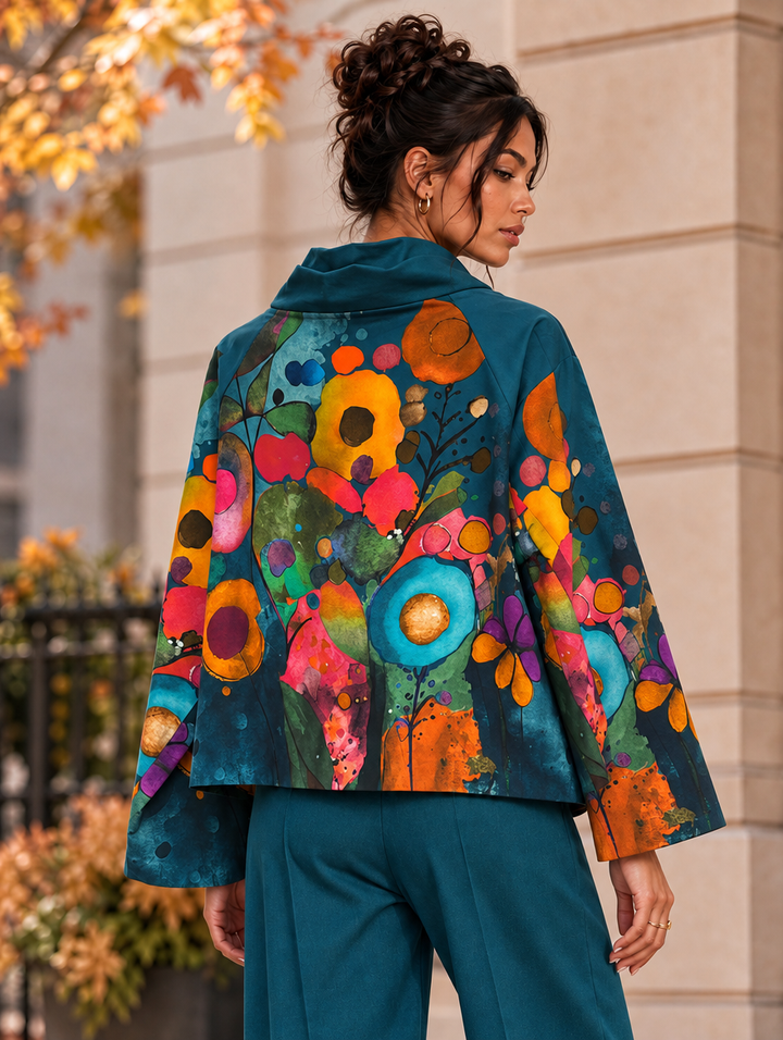 “BETH” Premium Cowl Neck Floral Jacket