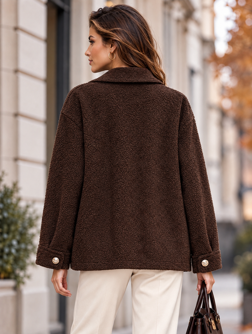 “HOPE”Premium Textured Jacket chocolate