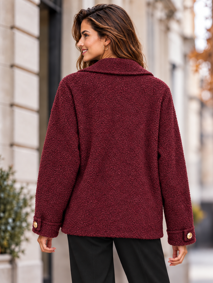 “HOPE”Premium Textured Jacket burgundy