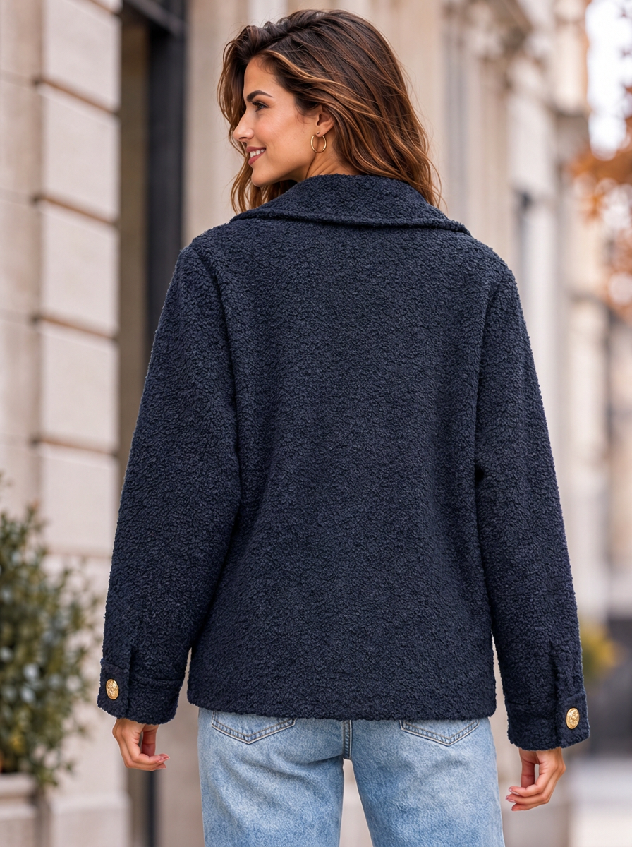 “HOPE”Premium Textured Jacket navy