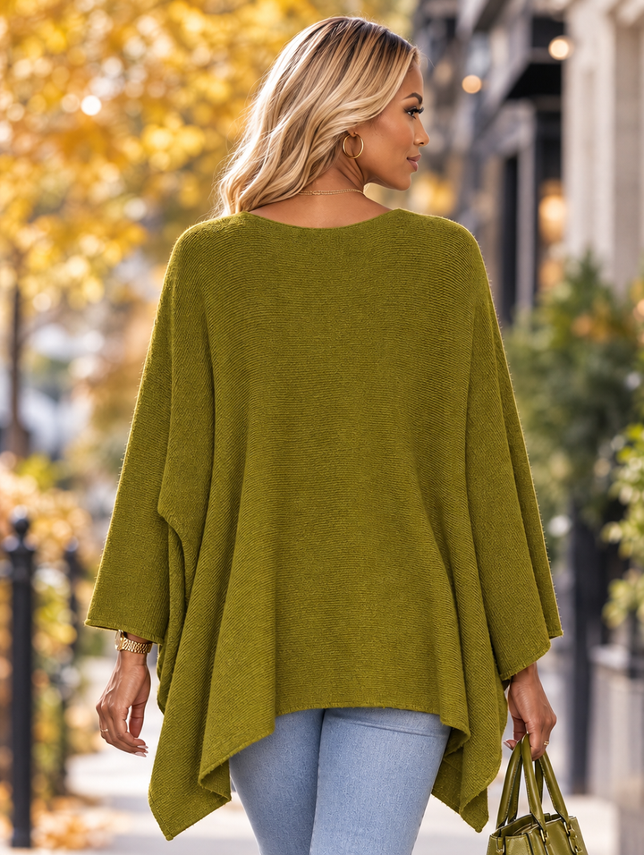 “KIA” Curve V-Neck Soft Knit Jumper lime green