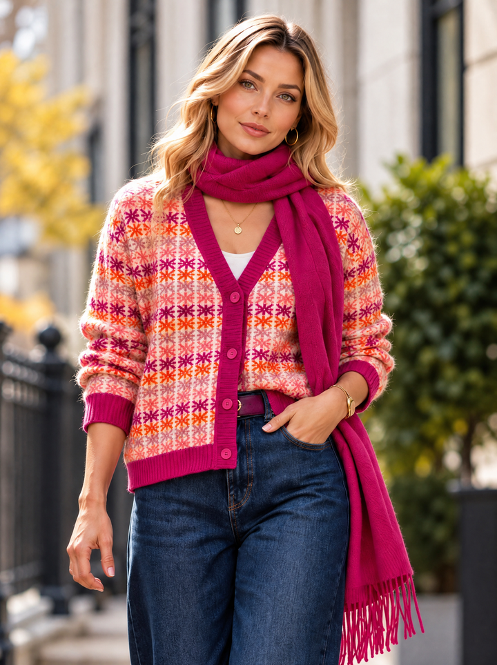 “NATASHA” Starburst Print Premium Cardigan