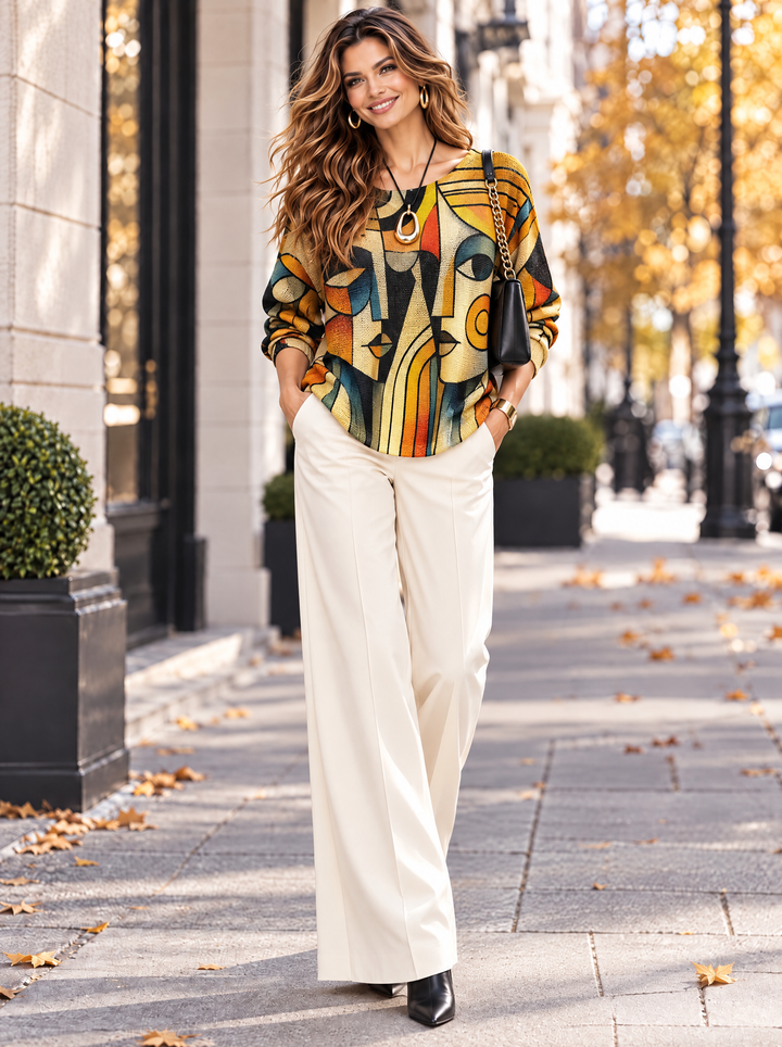 “LEXIE” Artisitc Fine Knit Top