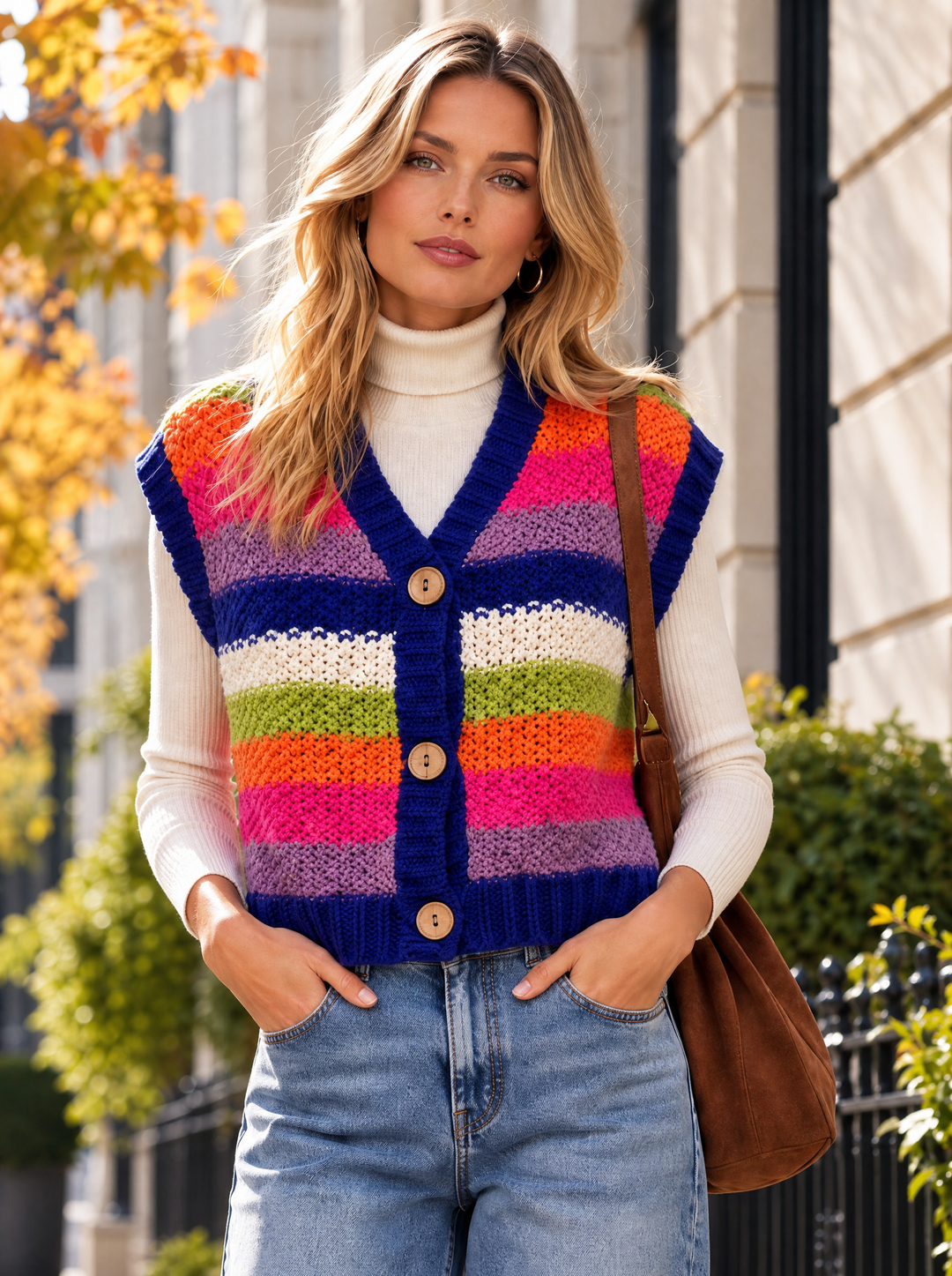 “KIKI” Rainbow Stripe Knitted Tank rainbow