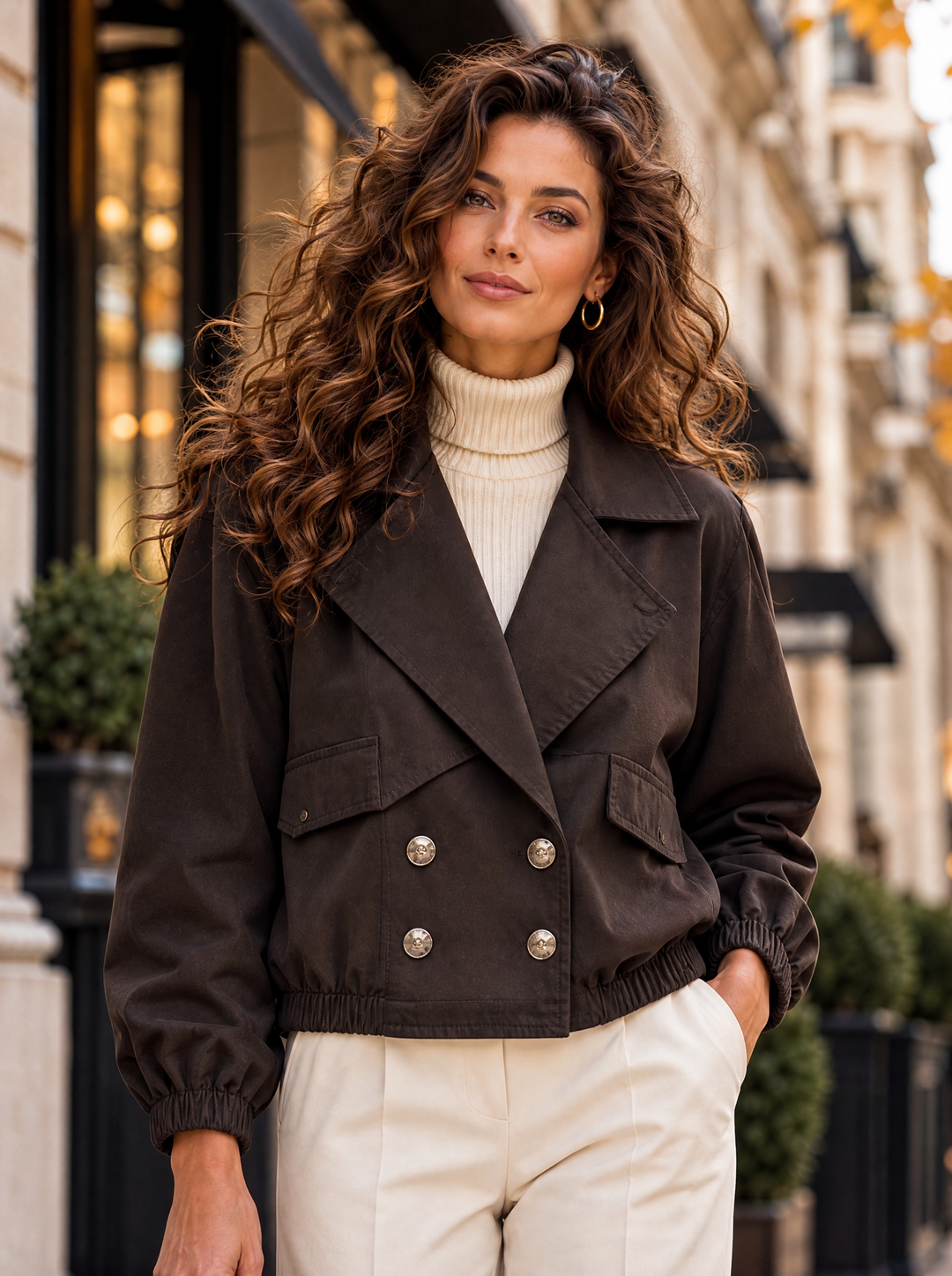 “HANNAH” Military Jacket chocolate