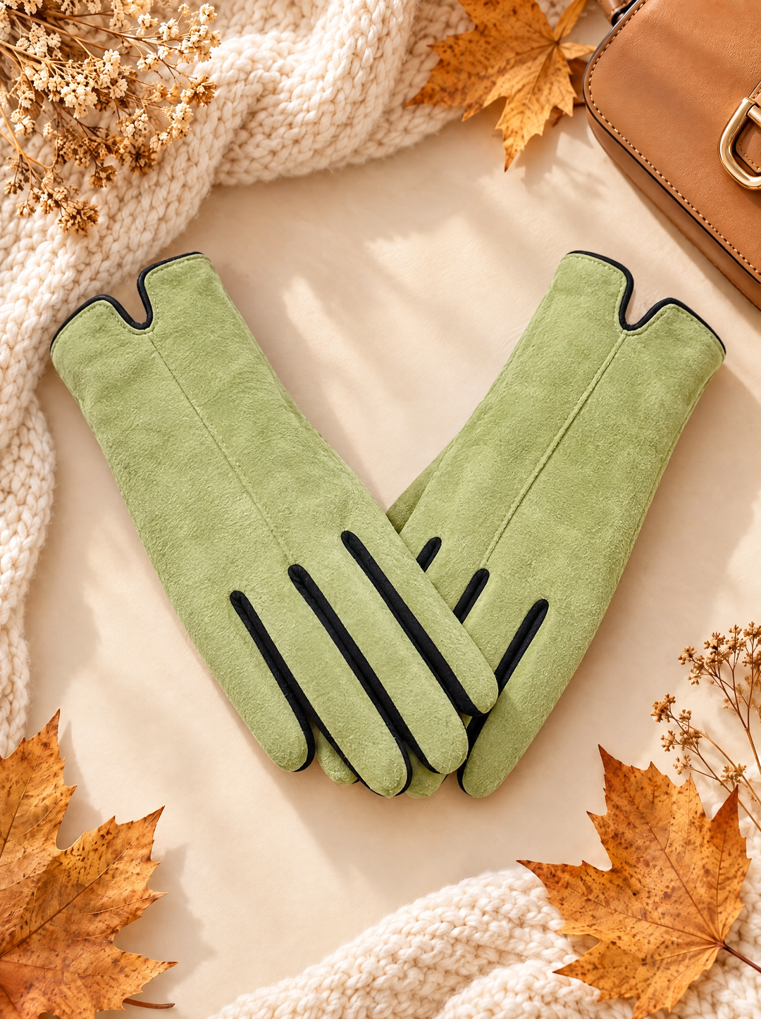 “GEORGIA” Contrast Trim Touchscreen Gloves