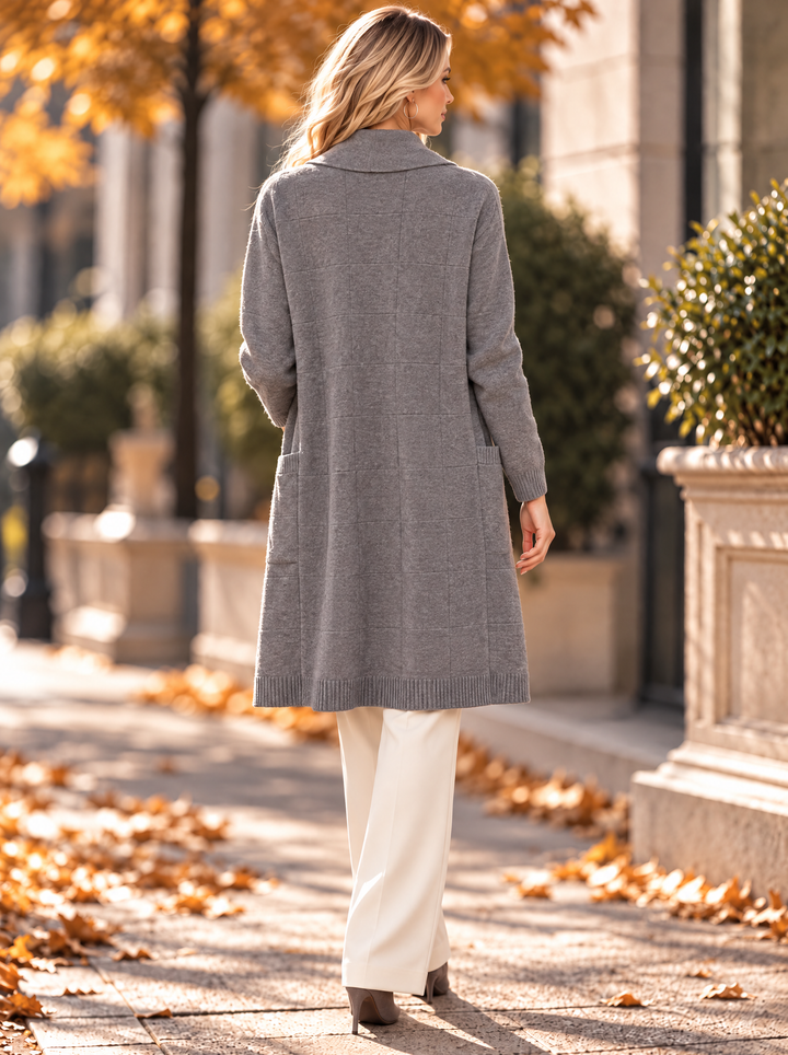“HAZEL” Check Longline Cardigan