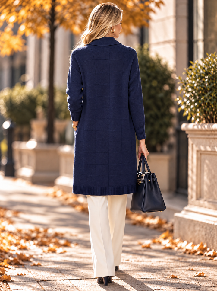 “HAZEL” Check Longline Cardigan