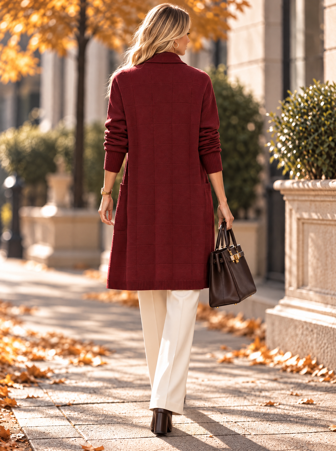 “HAZEL” Check Longline Cardigan