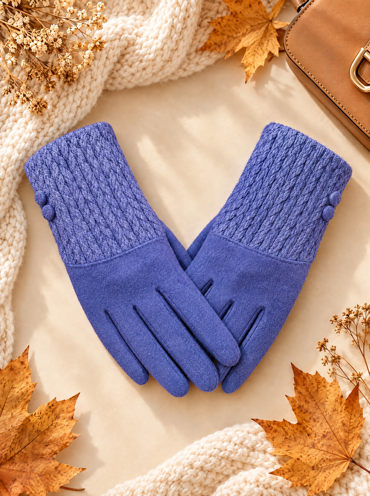 “ANTONIA” Textured Cuff Gloves purple