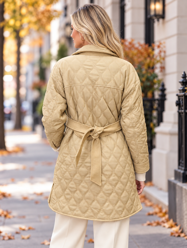 "SAMIRA" Quilted Coat-Camel