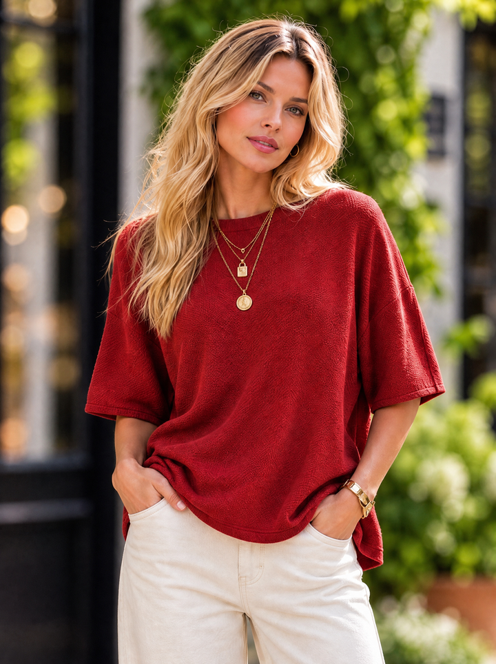 “RAYA” Soft Knit Jumper brick red