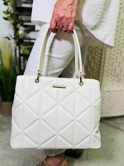 Quilted Handbag-White