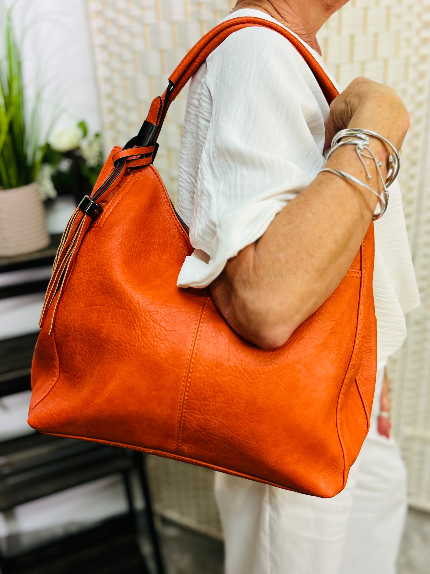 Hobo Handbag-Orange
